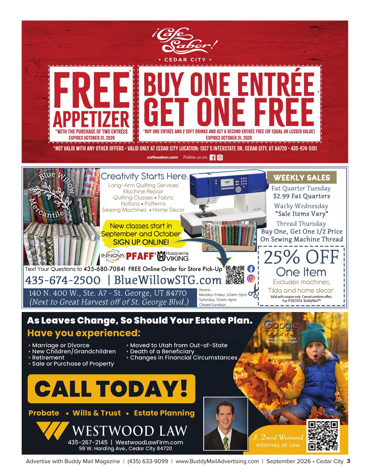 Westwood Law Buddy Mail advertisement