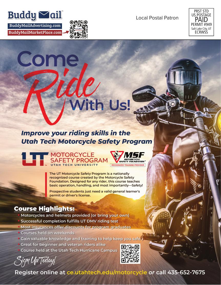 Utah Tech Motorcycle Safety Program Buddy Mail advertisement
