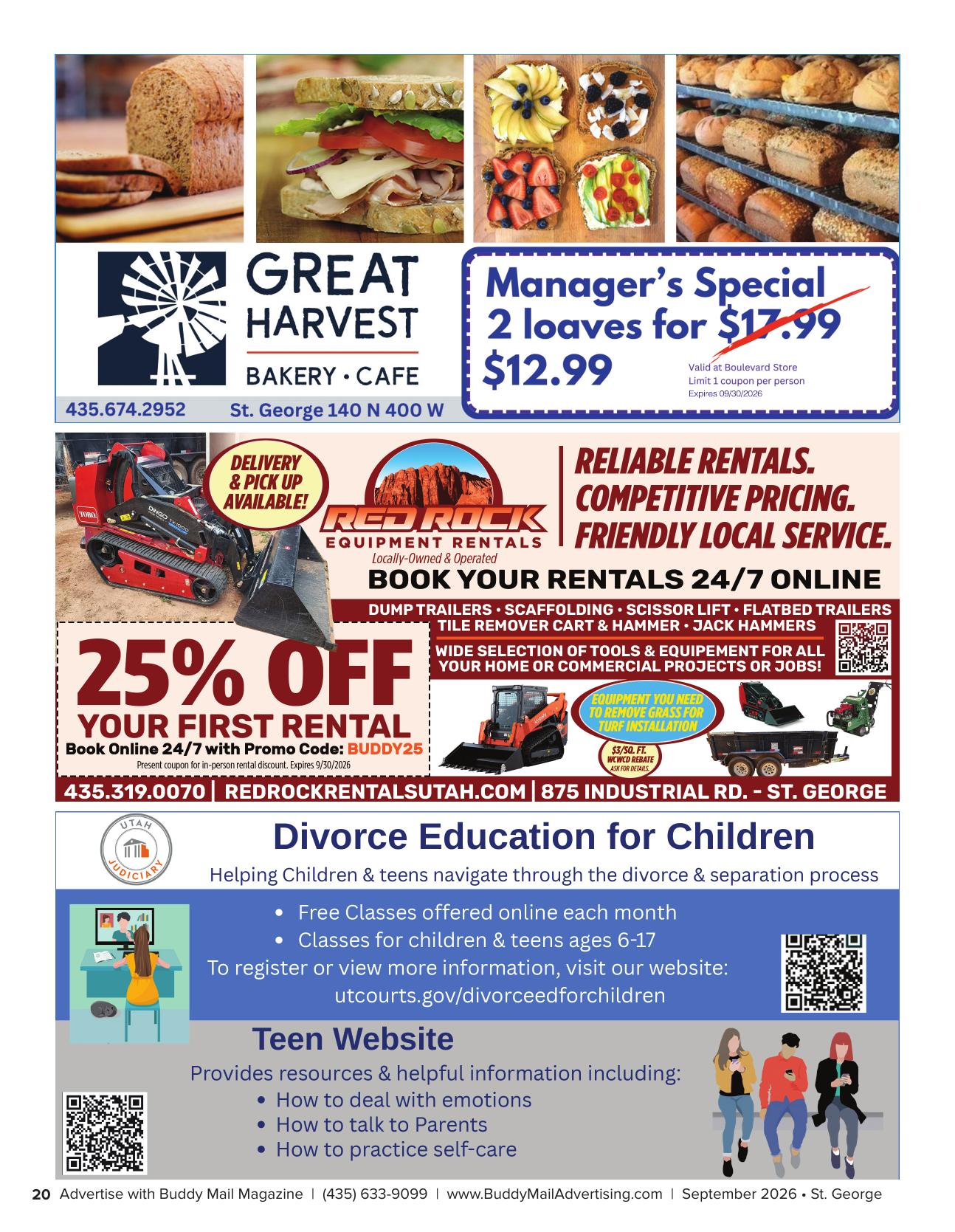 Red Rock Rentals Buddy Mail advertisement