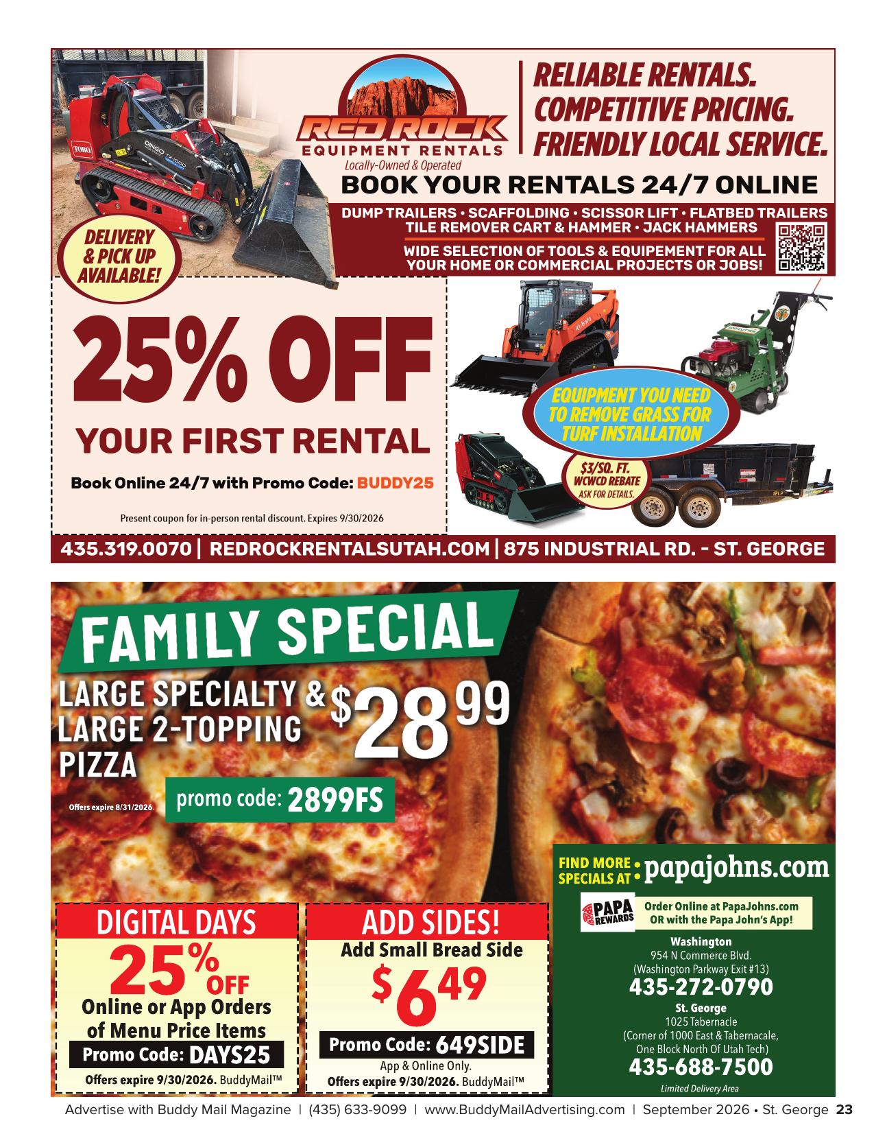 Papa Johns Buddy Mail advertisement